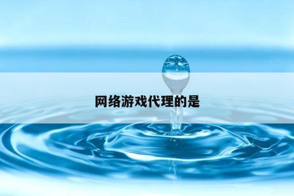 网络游戏代理的是